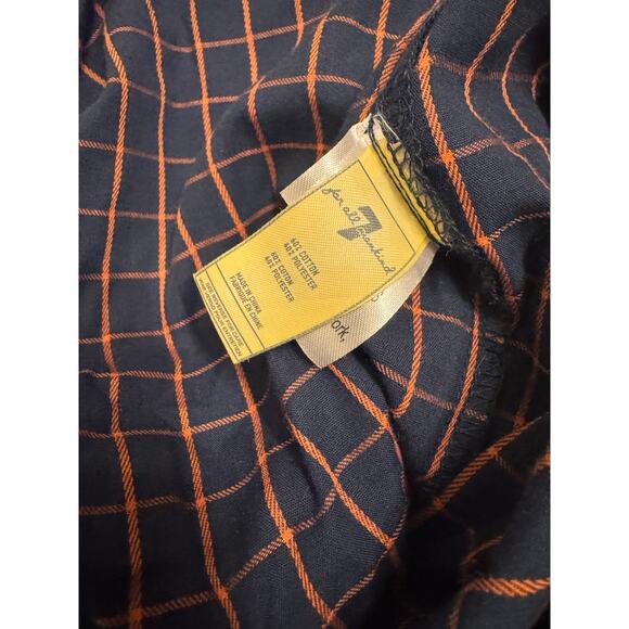 NWT 7 For All Mankind Boys Button Down Shirt Navy/Orange Pattern Size XL - Picture 5 of 6